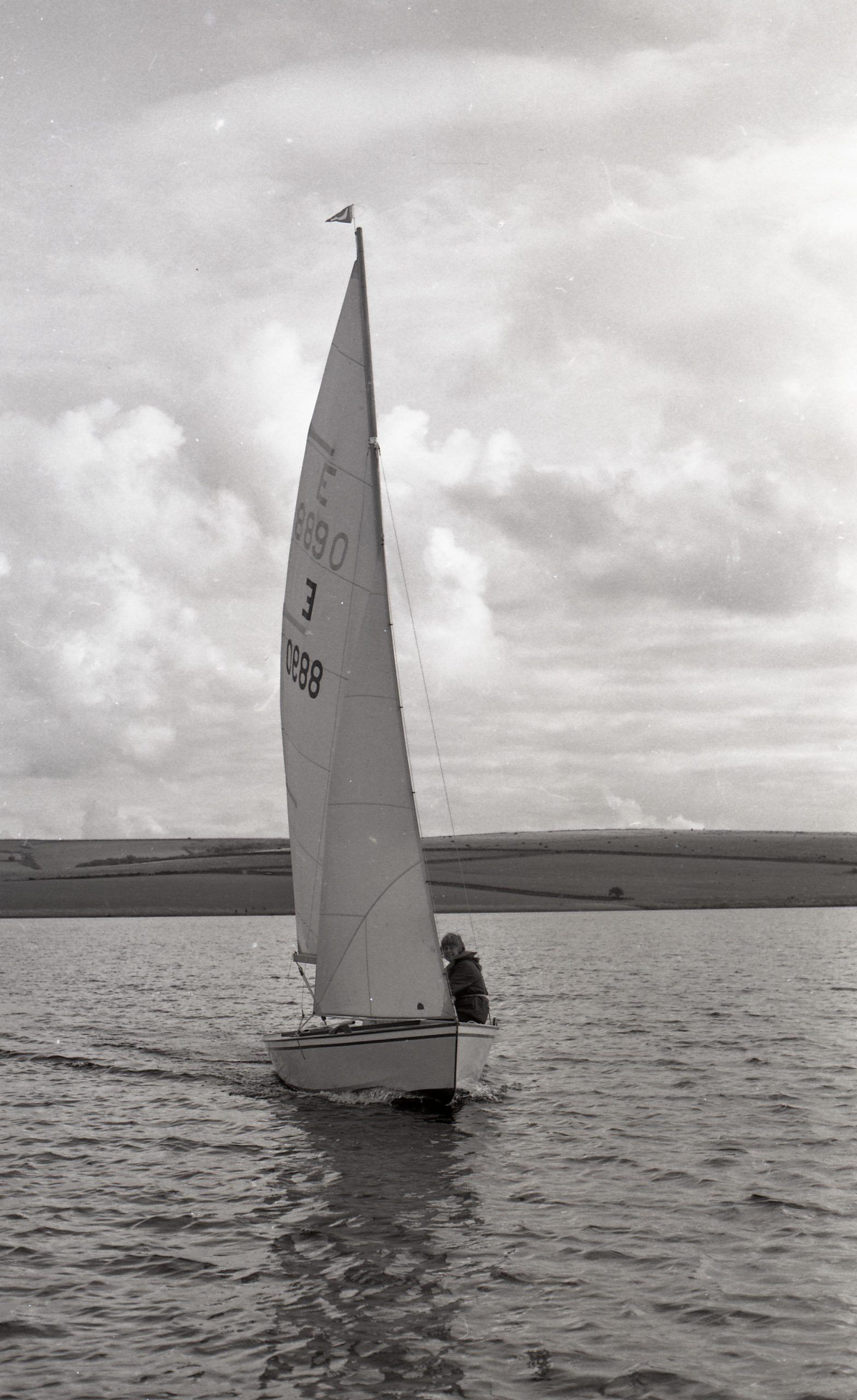 'Sea Bird' being sailed out on the newly completed and dammed Siblyback Reservior, August 1970