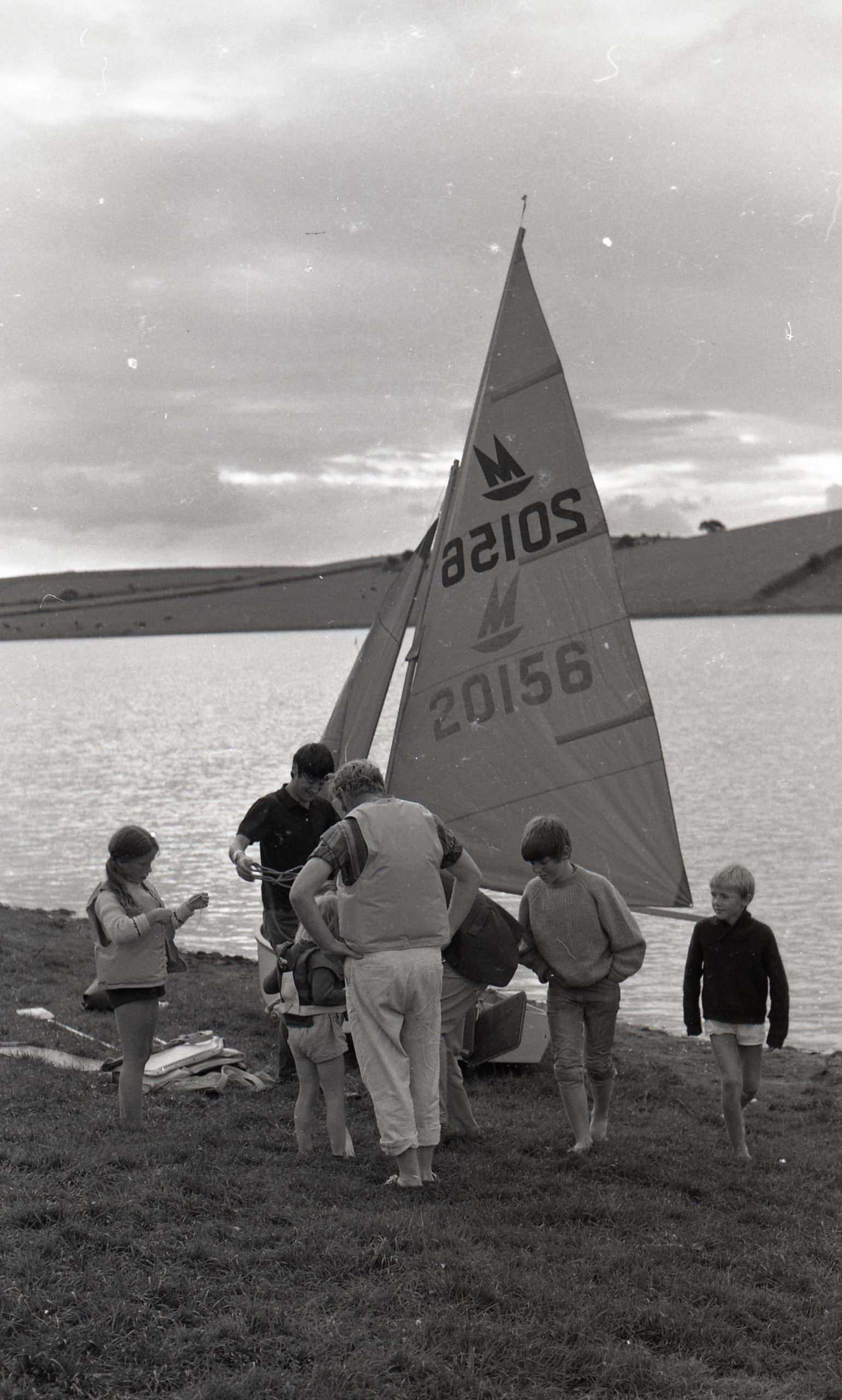 A family preparing to head out onto the waters of Siblyback Lake soon after completion, August 1970